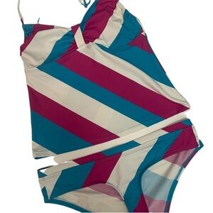 Banana Republic Striped Halter Tankini Swimsuit